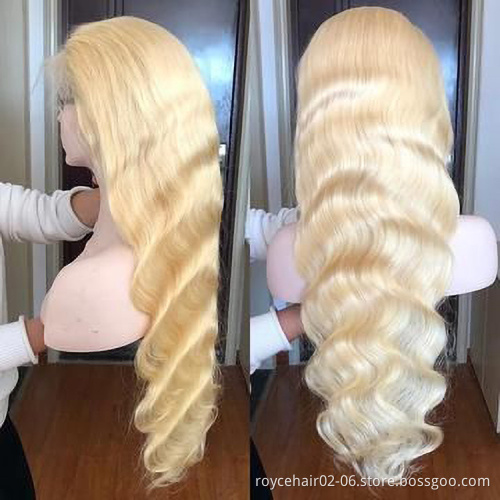 Top Quality Brazilian Hair Extensions Lace Wig Wholesale,Preplucked Raw Human Hair 613 Blonde Hair HD 13x4 Lace Frontal wig